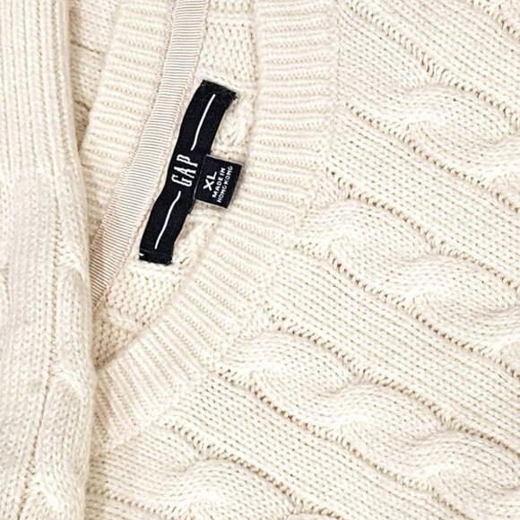 GAP - Classic angora blend cream long sleeve pullover cable knit sweater - Picture 10 of 10